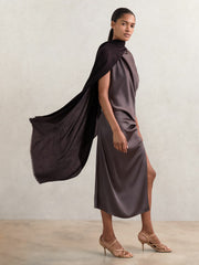 Reiss | Wool-Cashmere Lightweight Scarf in Burgundy