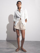 Reiss | Linen-Blend Drawstring Shorts in Neutral