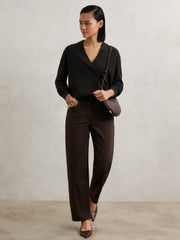 Reiss | Cashmere V-Neck Jumper in Chocolate Brown