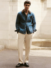 Reiss | Lyocell Cotton Wide Utility Trousers in Ecru