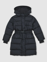 Reiss | Longline Hooded Puffer Coat in Navy