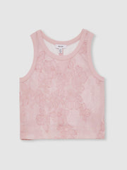 Reiss | 3-9 yrs Cotton Floral Vest and Joggers Set in Pink Print