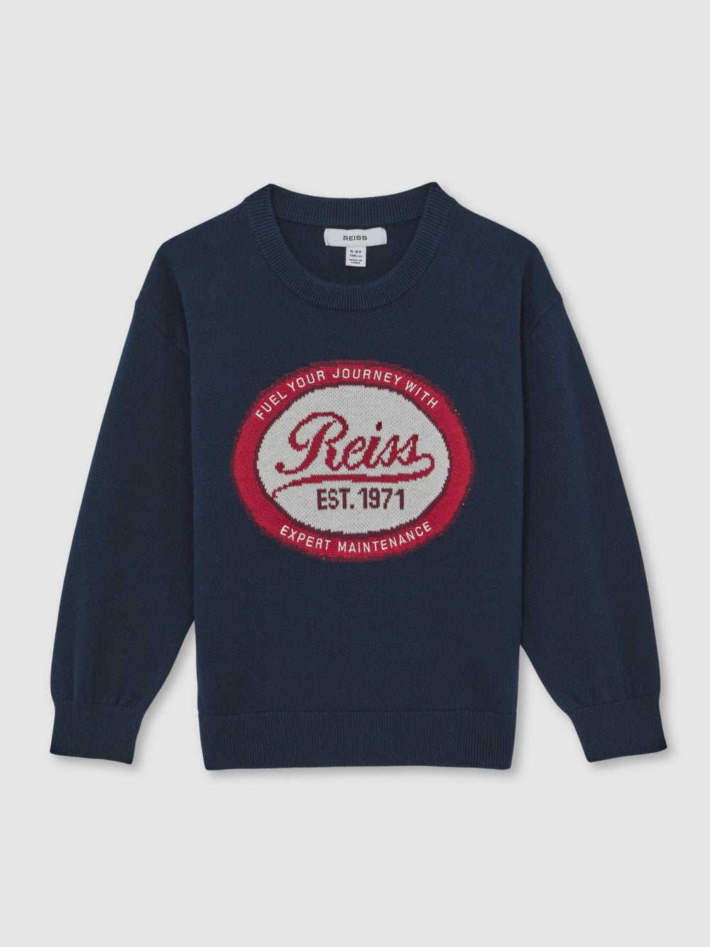 Reiss | 13-14 yrs Cotton Motor Cars Logo Jumper in Navy