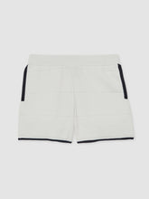 Reiss | 9-12 yrs Tipped Knit Stitch-Detail Shorts in White/Navy