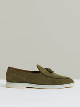 Reiss | Suede Tassel Loafers in Moss Green