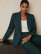 Reiss | Wool-Blend Double-Breasted Suit Blazer in Green