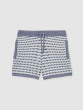 Reiss | 13-14 yrs Cotton-Blend Knitted Stripe Shorts in Blue/White