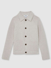 Reiss | 13-14 yrs Button-Through Knitted Cardigan in Oatmeal Melange