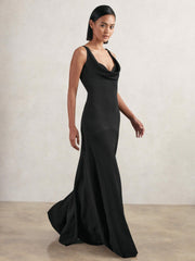 Reiss | Cowl-Neck Sleeveless Maxi Dress in Black