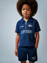 Reiss | 9-13 yrs Superman Towelling Polo Shirt in Blue/Red