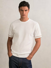 Reiss | Textured Crew-Neck Tipped T-Shirt in White