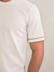 Reiss | Textured Crew-Neck Tipped T-Shirt in White
