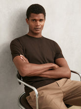 Reiss | Cotton Crew Neck T-Shirt in Coco Brown