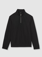 Reiss | Half-Zip Funnel-Neck Sweatshirt in Black