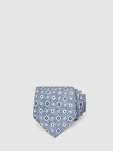 Reiss | Silk Floral-Medallion Tie in Soft Blue
