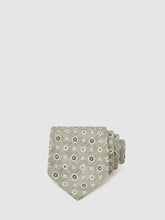 Reiss | Silk Floral-Medallion Tie in Soft Sage