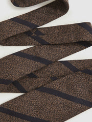 Reiss | Wool-Silk Striped Tie in Chocolate Brown