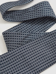 Reiss | Silk Geometric-Chain Print Tie in Navy