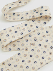 Reiss | Silk Floral-Medallion Tie in Ivory