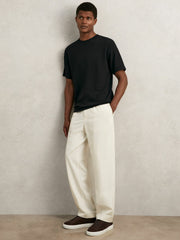 Reiss | Textured Crew-Neck T-Shirt in Black