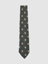 Reiss | Silk-Wool Square-Medallion Tie in Forest Green