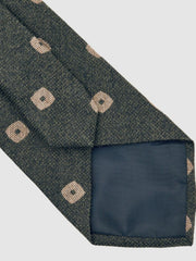 Reiss | Silk-Wool Square-Medallion Tie in Forest Green
