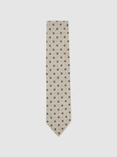 Reiss | Wool-Silk Floral-Medallion Tie in Oatmeal Melange