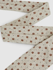 Reiss | Wool-Silk Floral-Medallion Tie in Oatmeal Melange
