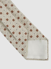 Reiss | Wool-Silk Floral-Medallion Tie in Oatmeal Melange