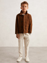 Reiss | 3-9 yrs Suede Worker Jacket in Tobacco Brown