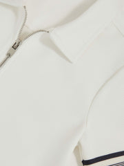 Reiss | 3-9 yrs Textured Half Zip Polo Shirt in White