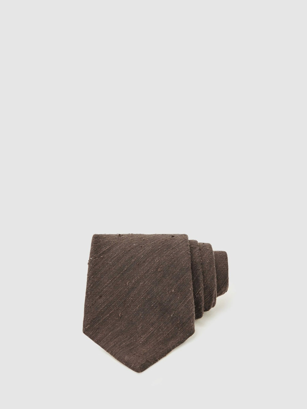 Reiss | Silk Blend Textured Tie in Chocolate Brown