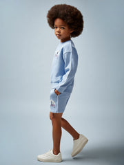 Reiss | 3-9 yrs Superman Logo Print Sweatshirt in Light Blue