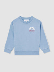 Reiss | 3-9 yrs Superman Logo Print Sweatshirt in Light Blue