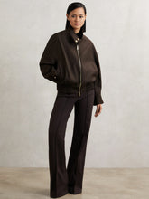 Reiss | Wool Bomber Jacket in Chocolate Brown