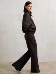 Reiss | Wool Bomber Jacket in Chocolate Brown