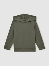 Reiss | 13-14 yrs Interlock Jersey Hoodie in Dark Sage
