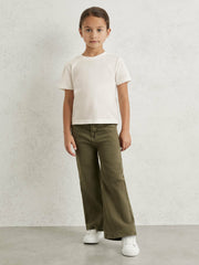 Reiss | 9-13 yrs Cotton Crew Neck T-Shirt in Ivory