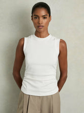 Reiss | Ribbed Ruched Waist Vest in White