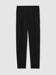 Reiss | Tapered Drawstring Tailored Trousers in Black