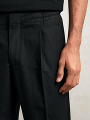 Reiss | Tapered Drawstring Tailored Trousers in Black