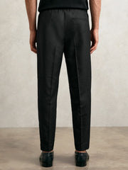 Reiss | Tapered Drawstring Tailored Trousers in Black