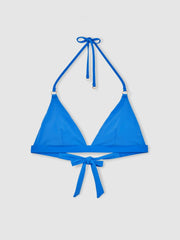 Reiss | Triangle Halterneck Bikini Top in Cornflower Blue
