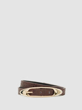 Reiss | Croc-Effect Leather Oval-Buckle Belt in Burgundy
