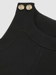 Reiss | 9-13 yrs Button-Detail Sleeveless Shift Dress in Black