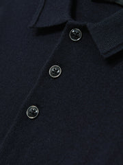 Reiss | 4-9 yrs Merino Wool Long-Sleeve Polo Shirt in Navy