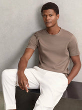 Reiss | Airwater-Cotton Crew-Neck T-Shirt in Taupe Brown