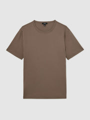 Reiss | Airwater-Cotton Crew-Neck T-Shirt in Taupe Brown