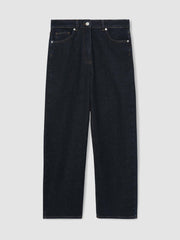Reiss | Petite Mid-Rise Straight-Leg Jeans in Dark Blue