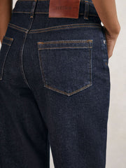 Reiss | Petite Mid-Rise Straight-Leg Jeans in Dark Blue